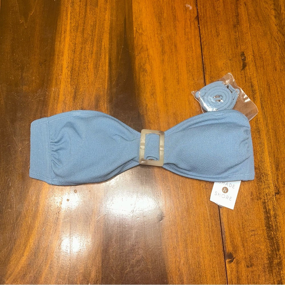 Shade & Shore Blue Bikini Top with Straps